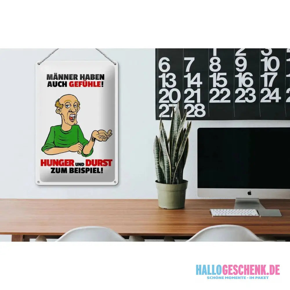 Blechschild Spruch 20x30cm Männer haben auch Gefühle