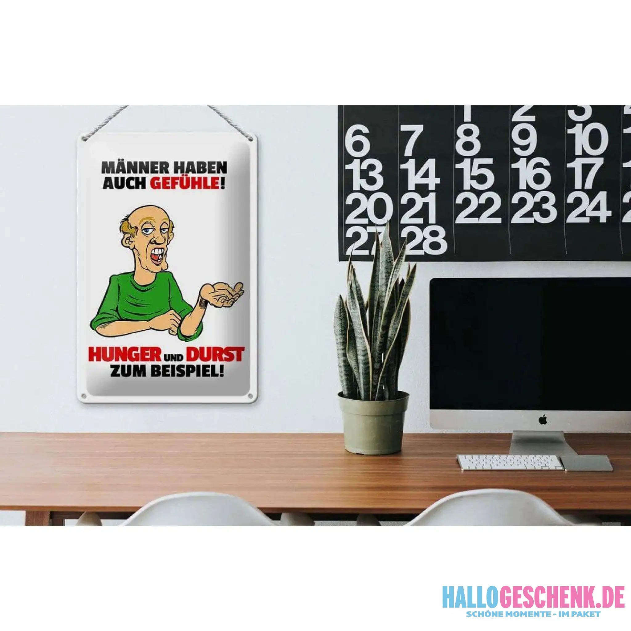 Blechschild Spruch 20x30cm Männer haben auch Gefühle