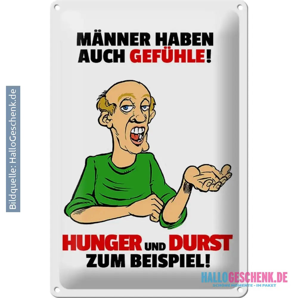 Blechschild Spruch 20x30cm Männer haben auch Gefühle