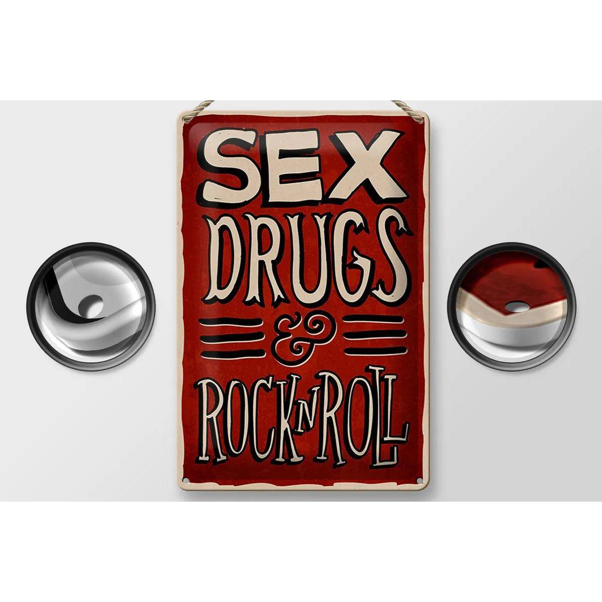 Blechschild Spruch 20x30cm Sex drugs Rock n Roll