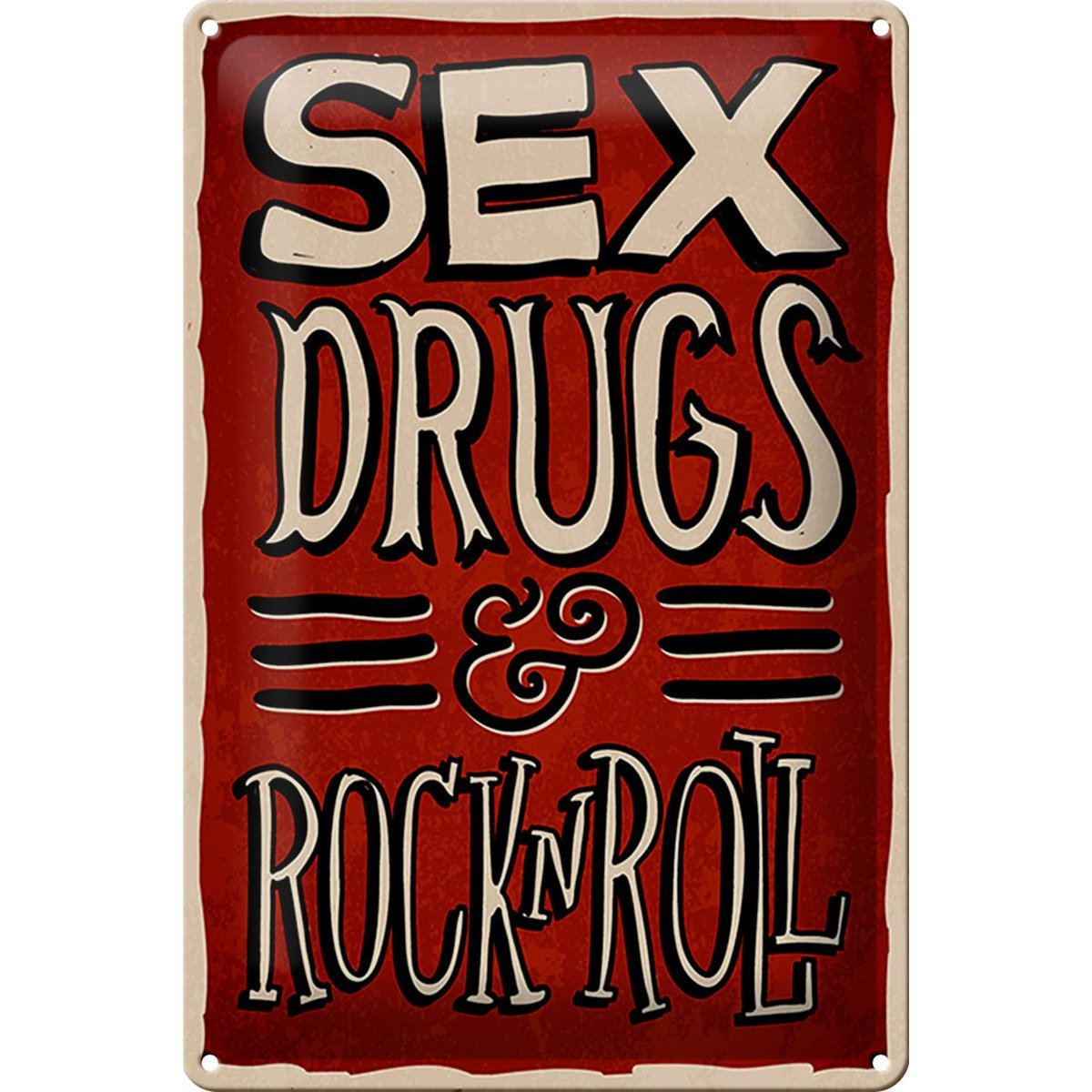 Blechschild Spruch 20x30cm Sex drugs Rock n Roll