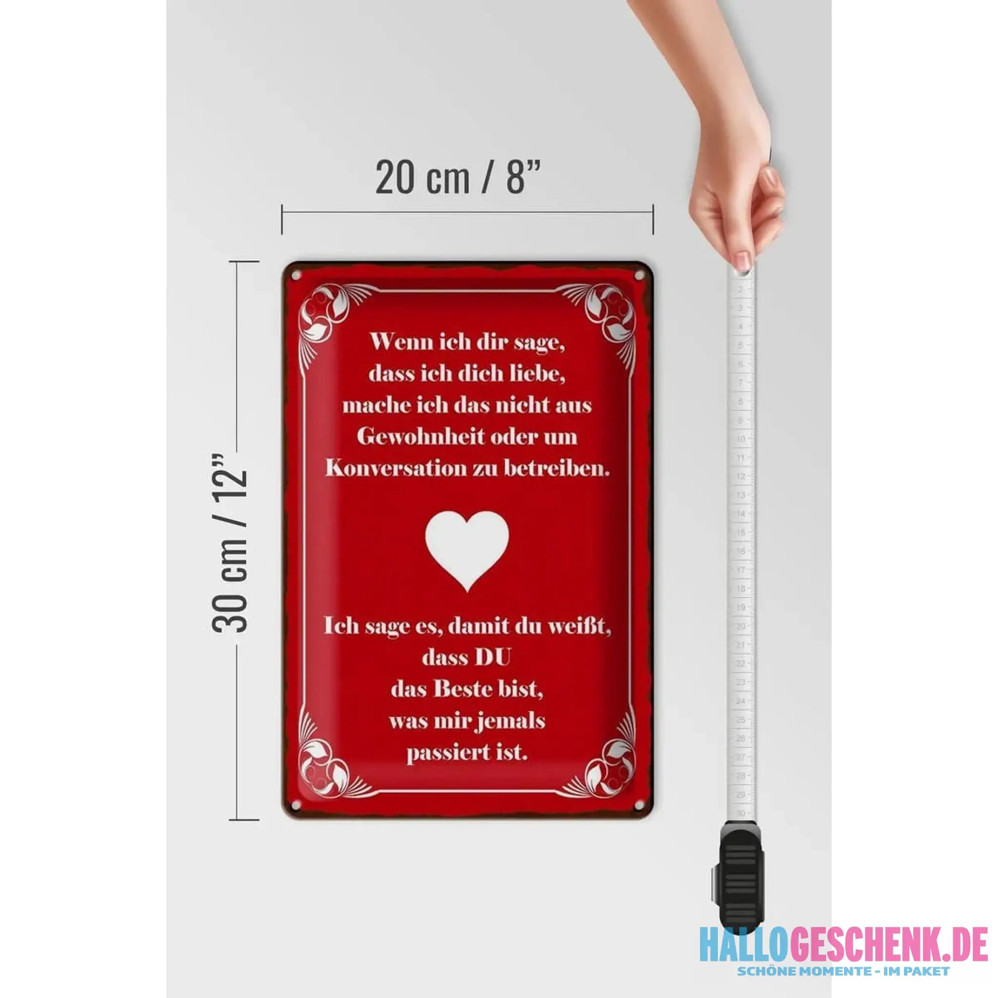 Blechschild Spruch 20x30cm wenn ich dir sage ich dich liebe