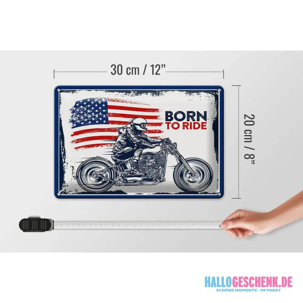 Blechschild Spruch 30x20 Motrrad Bycicle Route 66 Biker Helm