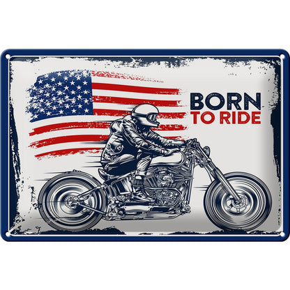 Blechschild Spruch 30x20 Motrrad Bycicle Route 66 Biker Helm - HalloGeschenk.de