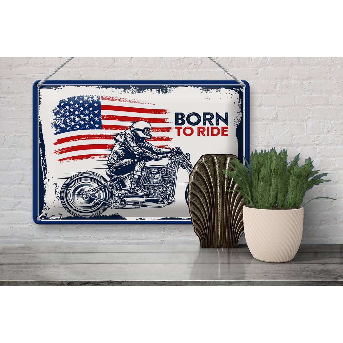 Blechschild Spruch 30x20 Motrrad Bycicle Route 66 Biker Helm - HalloGeschenk.de