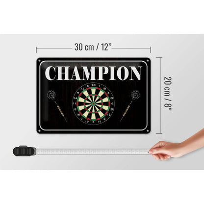 Blechschild Spruch 30x20cm Darts Champion