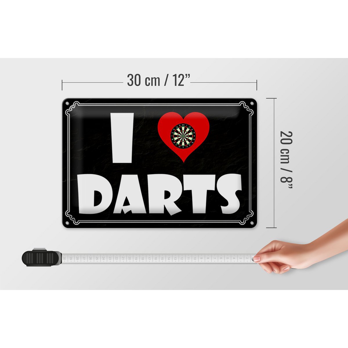 Blechschild Spruch 30x20cm I Love Darts Wanddeko - HalloGeschenk.de