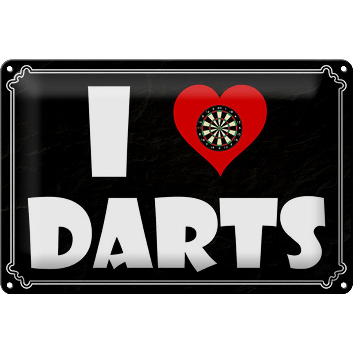 Blechschild Spruch 30x20cm I Love Darts Wanddeko - HalloGeschenk.de