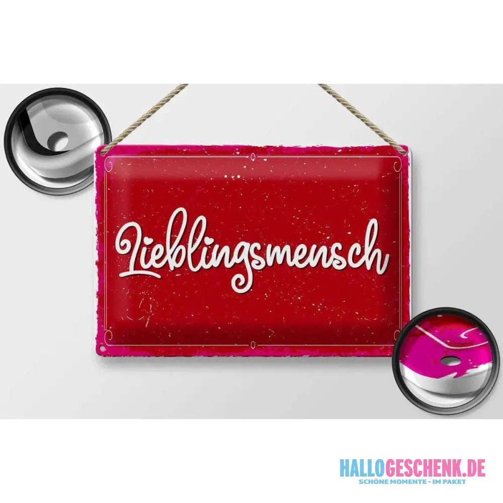 Blechschild Spruch 30x20cm Lieblingsmensch