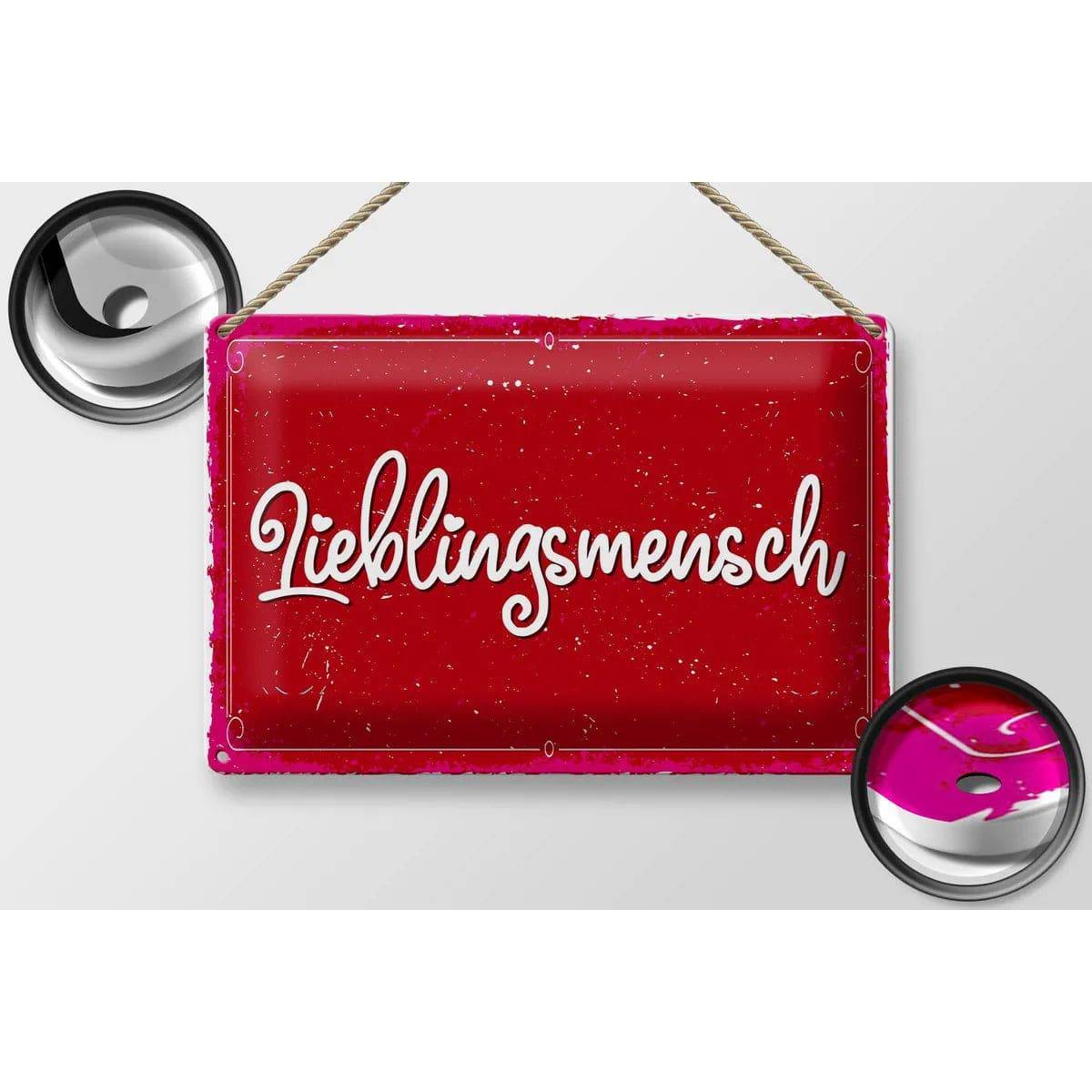 Blechschild Spruch 30x20cm Lieblingsmensch