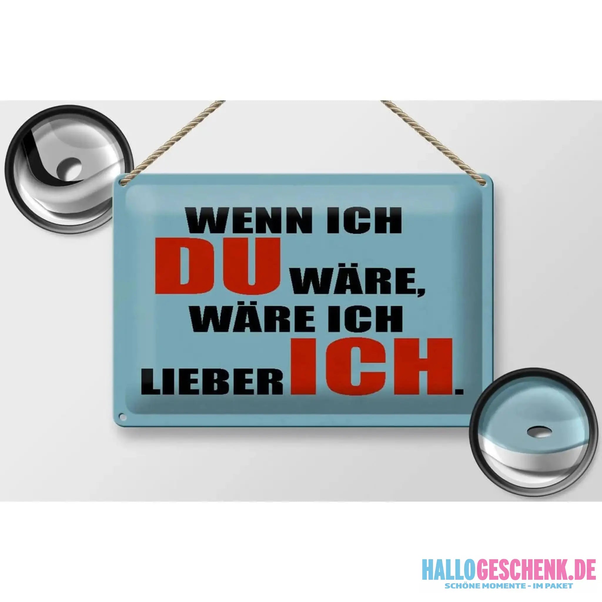 Blechschild Spruch 30x20cm wenn ich du wäre lieber ich
