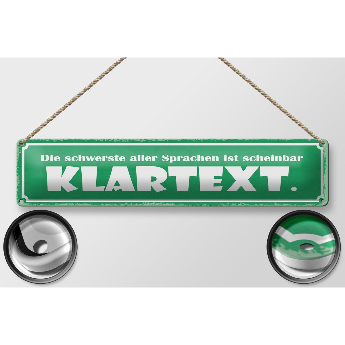 Blechschild Spruch 46x10 cm Die schwerste Sprache Klartext Deko Schild - HalloGeschenk.de