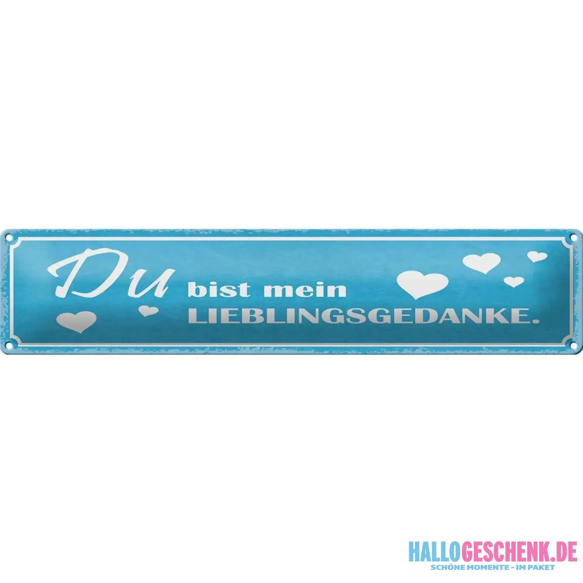 Blechschild Spruch 46x10 cm Du bist mein Lieblingsgedanke Deko Schild