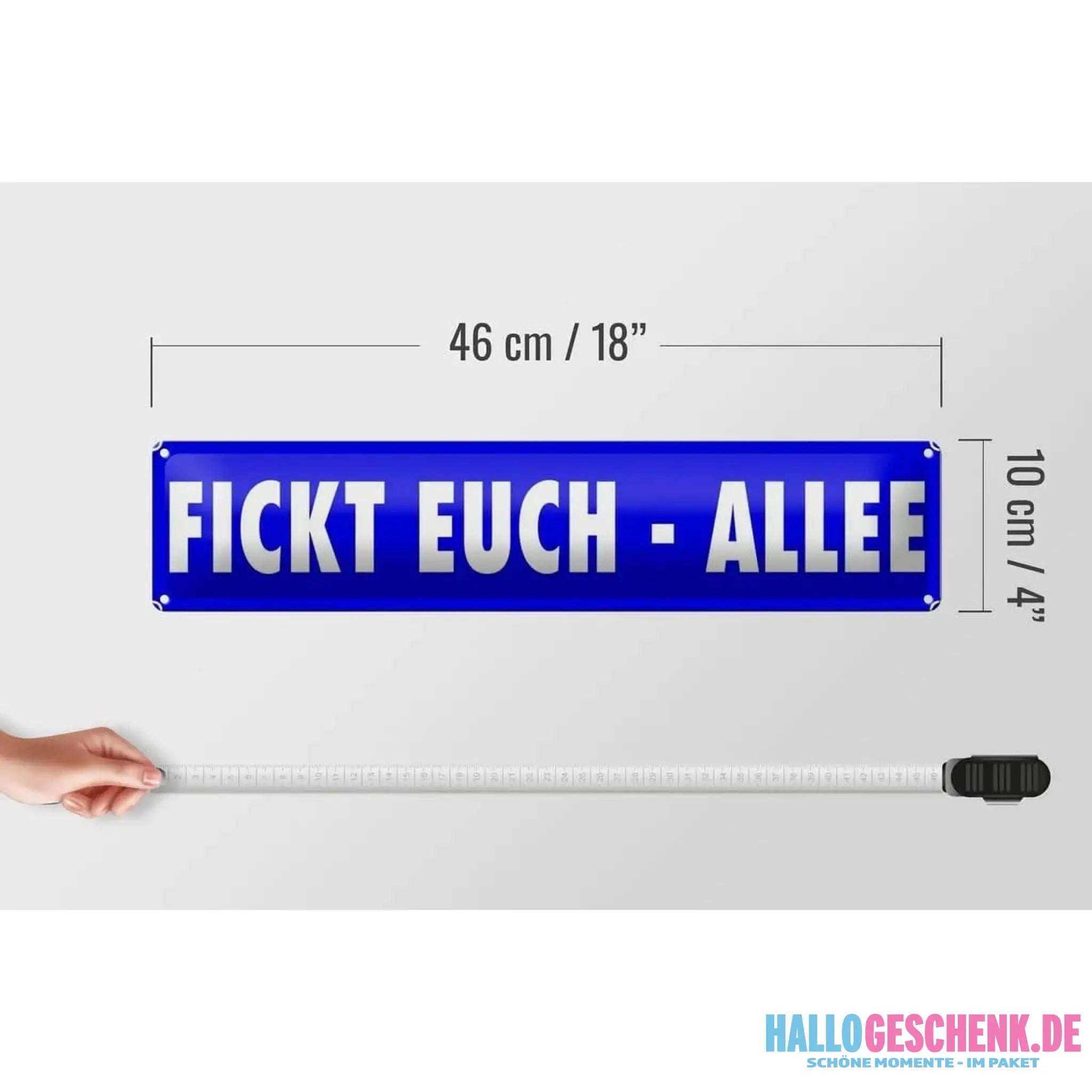 Blechschild Spruch 46x10cm F***t euch Allee Geschenk lustig Deko Schild