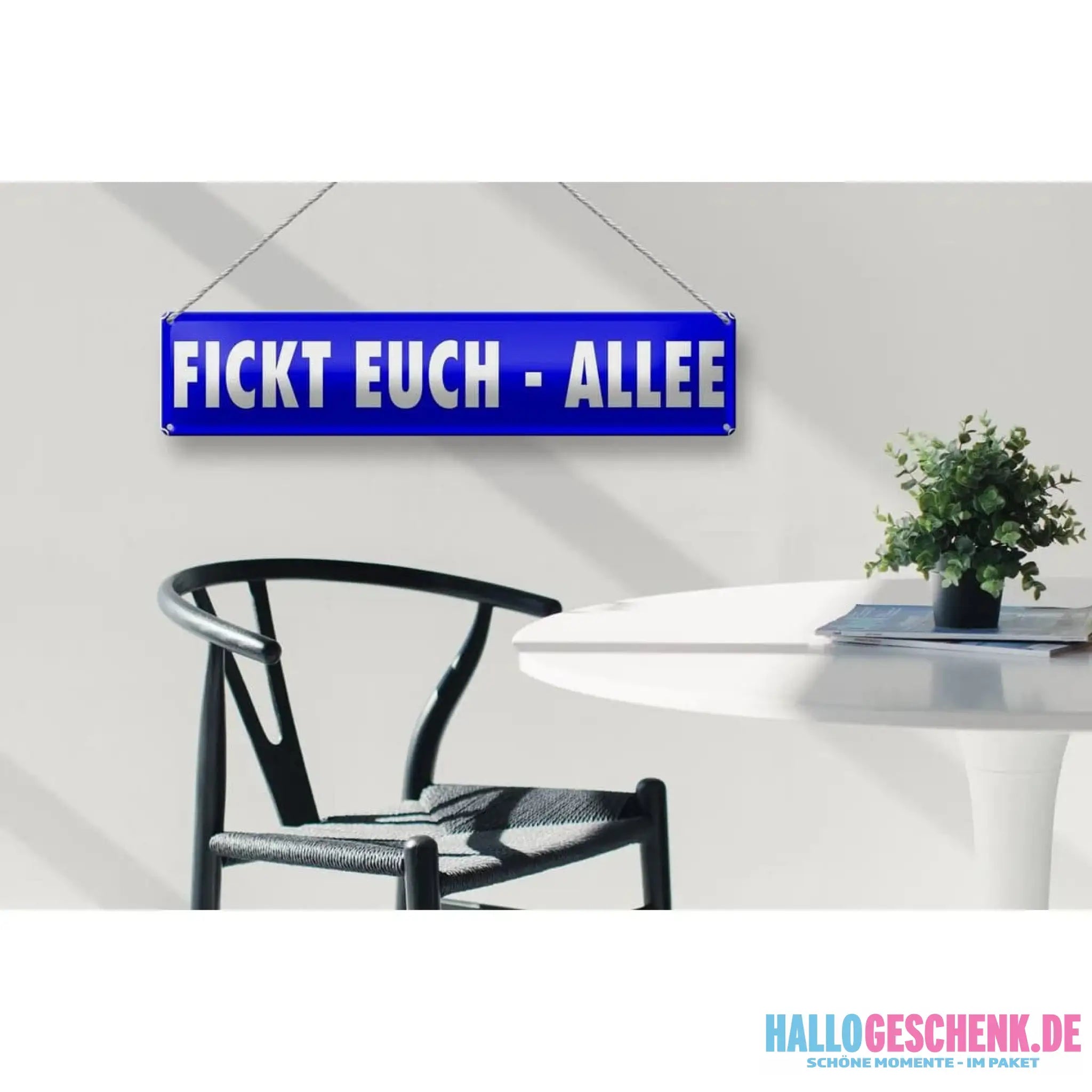 Blechschild Spruch 46x10cm F***t euch Allee Geschenk lustig Deko Schild