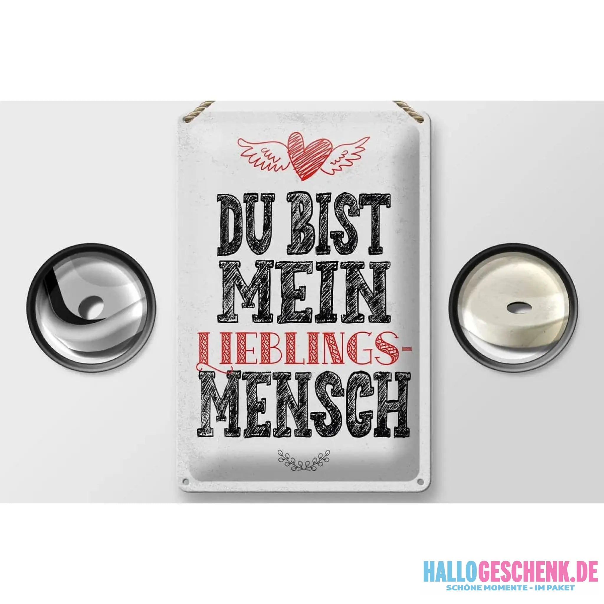 Blechschild Spruch Du bist Lieblingsmensch mein Engel 20x30cm
