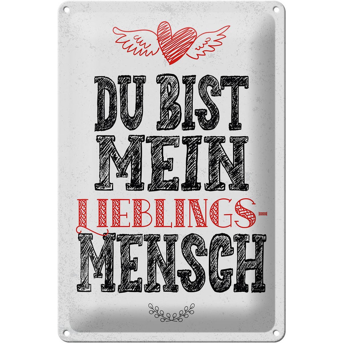 Blechschild Spruch Du bist Lieblingsmensch mein Engel 20x30cm Kopie