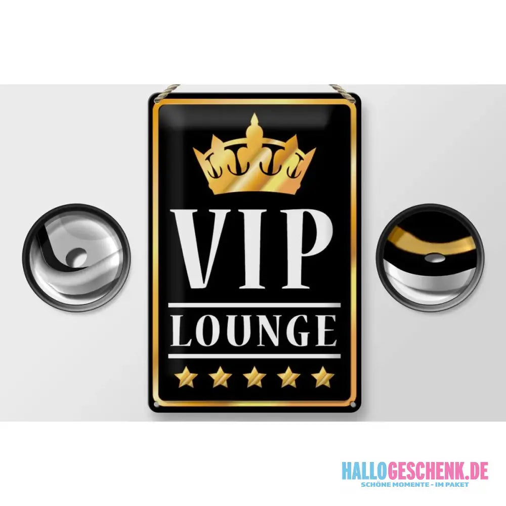 Blechschild VIP Lounge 20x30cm 5 Sterne Bar Krone