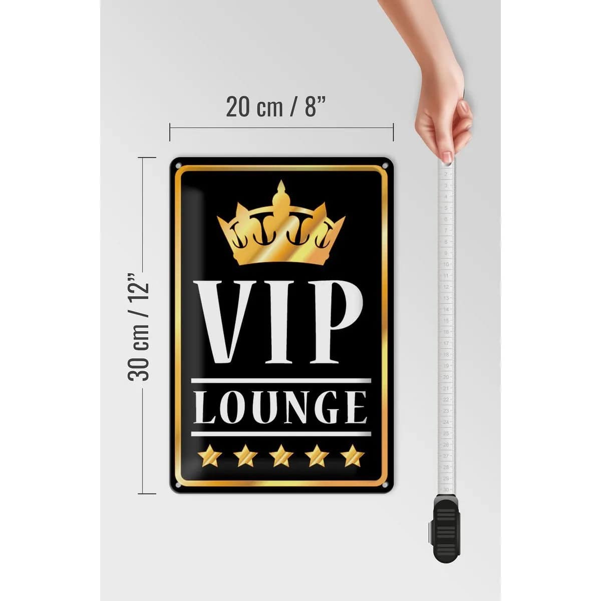 Blechschild VIP Lounge 20x30cm 5 Sterne Bar Krone