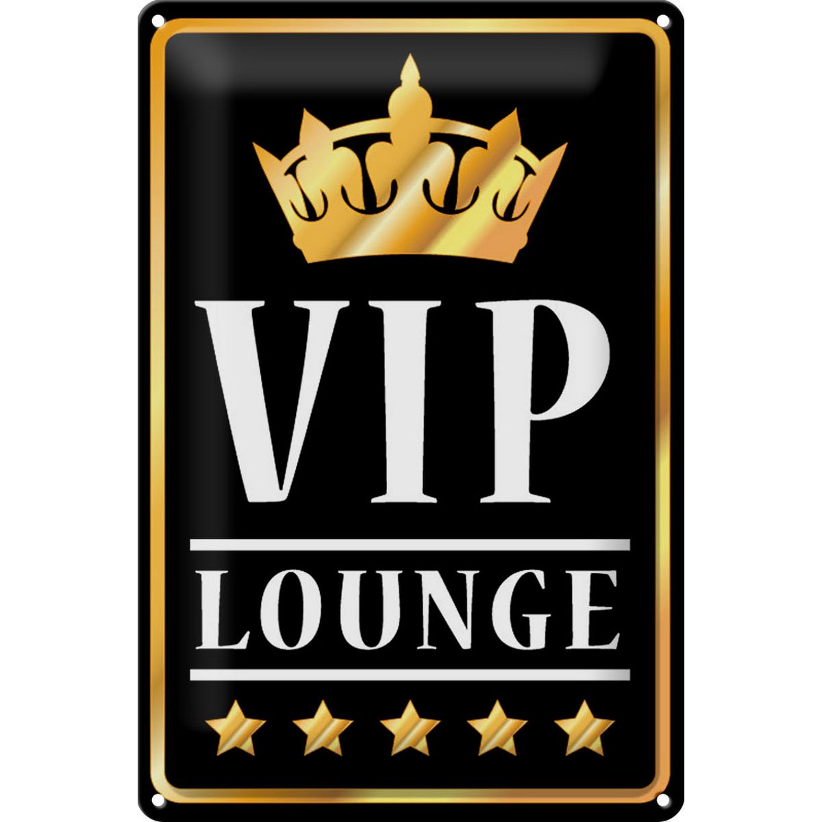 Blechschild VIP Lounge 20x30cm 5 Sterne Bar Krone