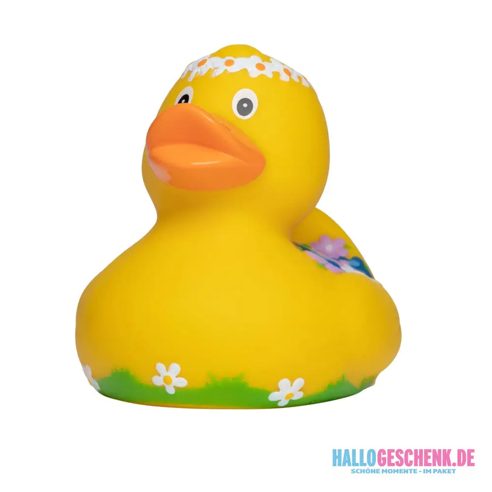 Blumenkranz und Blütenzauber • Quietsche-Ente / Badeente