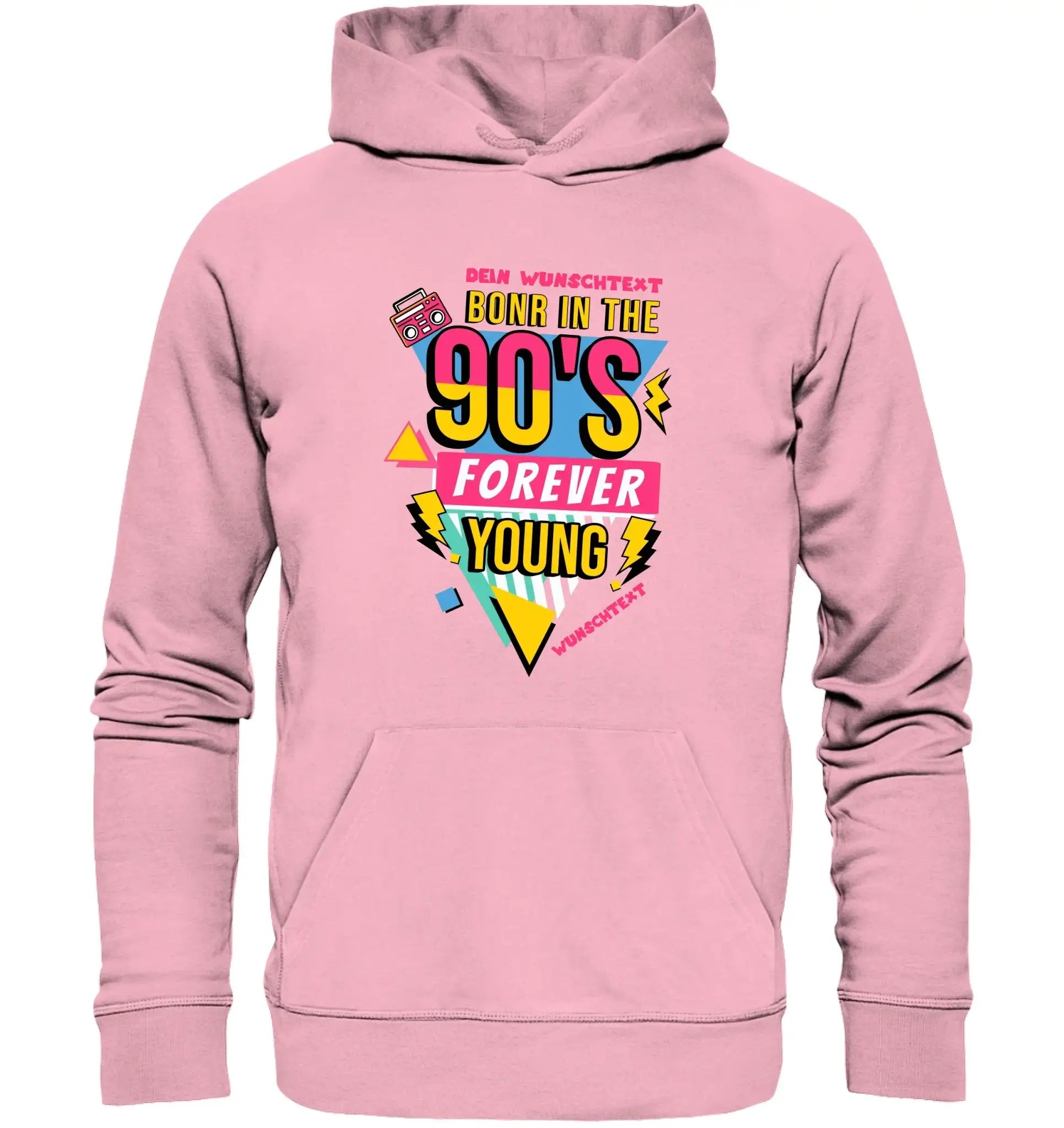 Born in the 90s • mehrere Artikel • ’Statement-Collection’ • Wunschtext • Mein Motiv • Retro - Unisex Hoodie • Bio