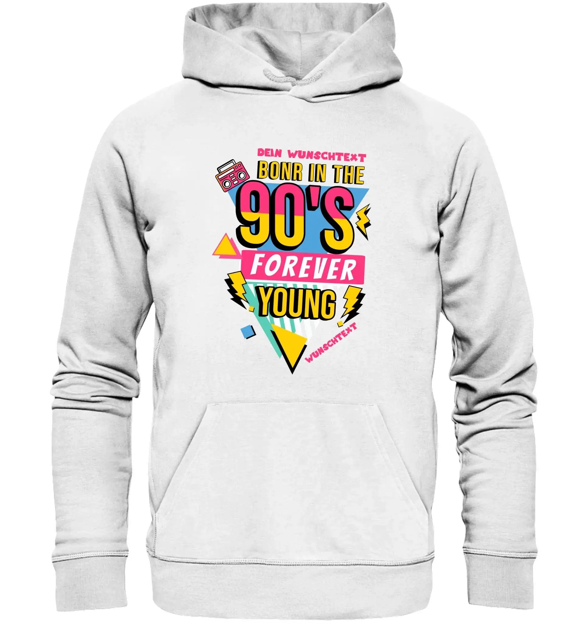 Born in the 90s • mehrere Artikel • ’Statement-Collection’ • Wunschtext • Mein Motiv • Retro - Unisex Hoodie • Bio
