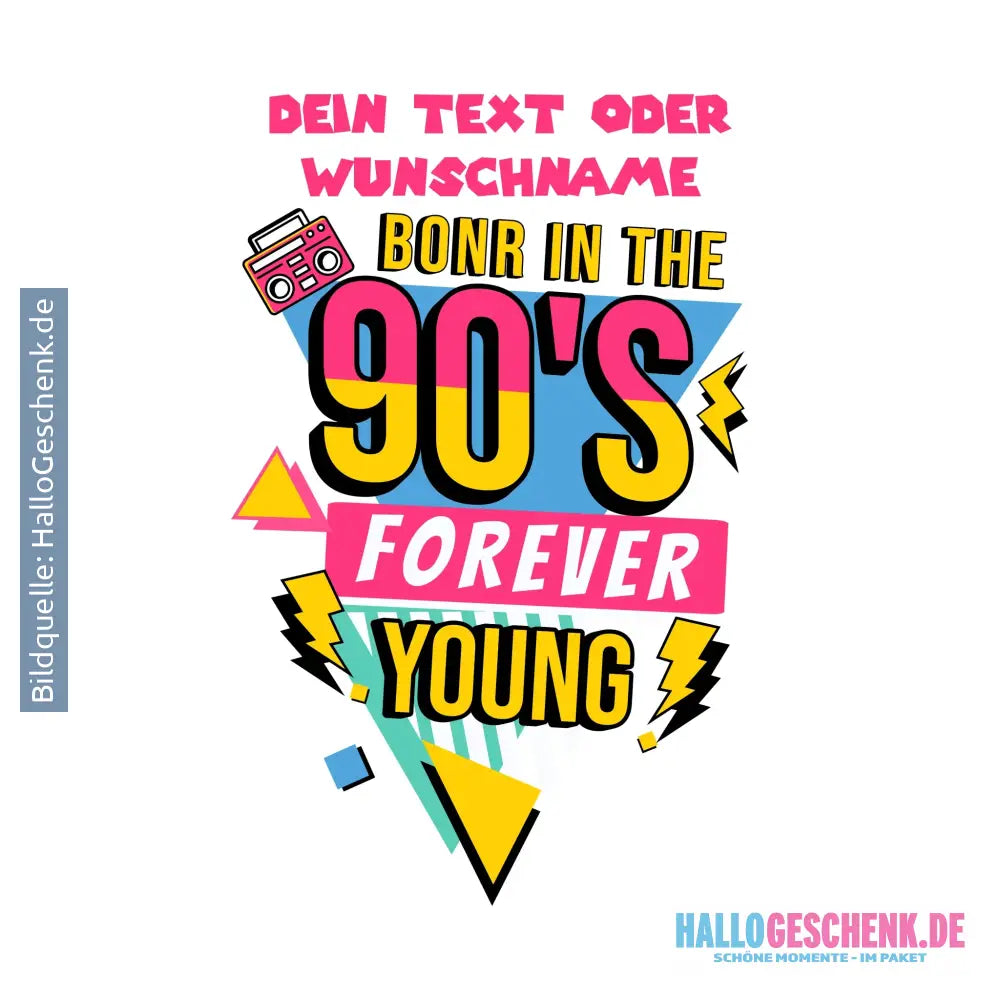 BORN IN THE 90s • personalisiert • STICKER 20x20cm (Aufkleber) - ausgestanzter Sticker 20x20 cm (Aufkleber) / White