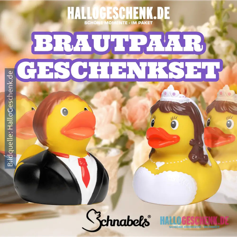 Brautpaar Ehepaar Hochzeit • Quietsche-Ente / Badeente Set