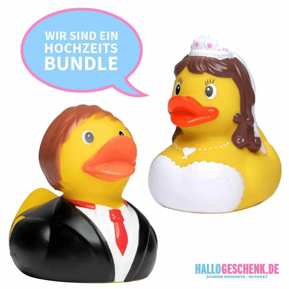 Brautpaar Ehepaar Hochzeit • Quietsche-Ente / Badeente Set