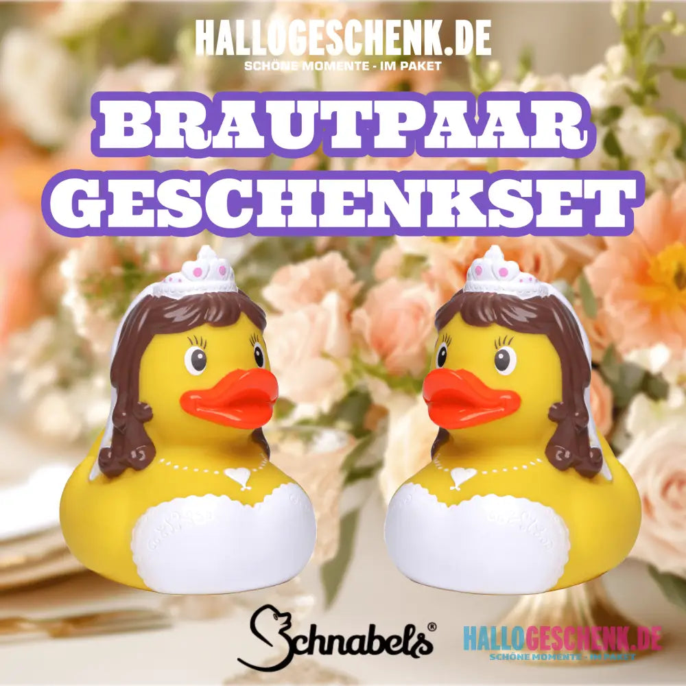 Brautpaar Ehepaar Hochzeit • Quietsche-Ente / Badeente Set