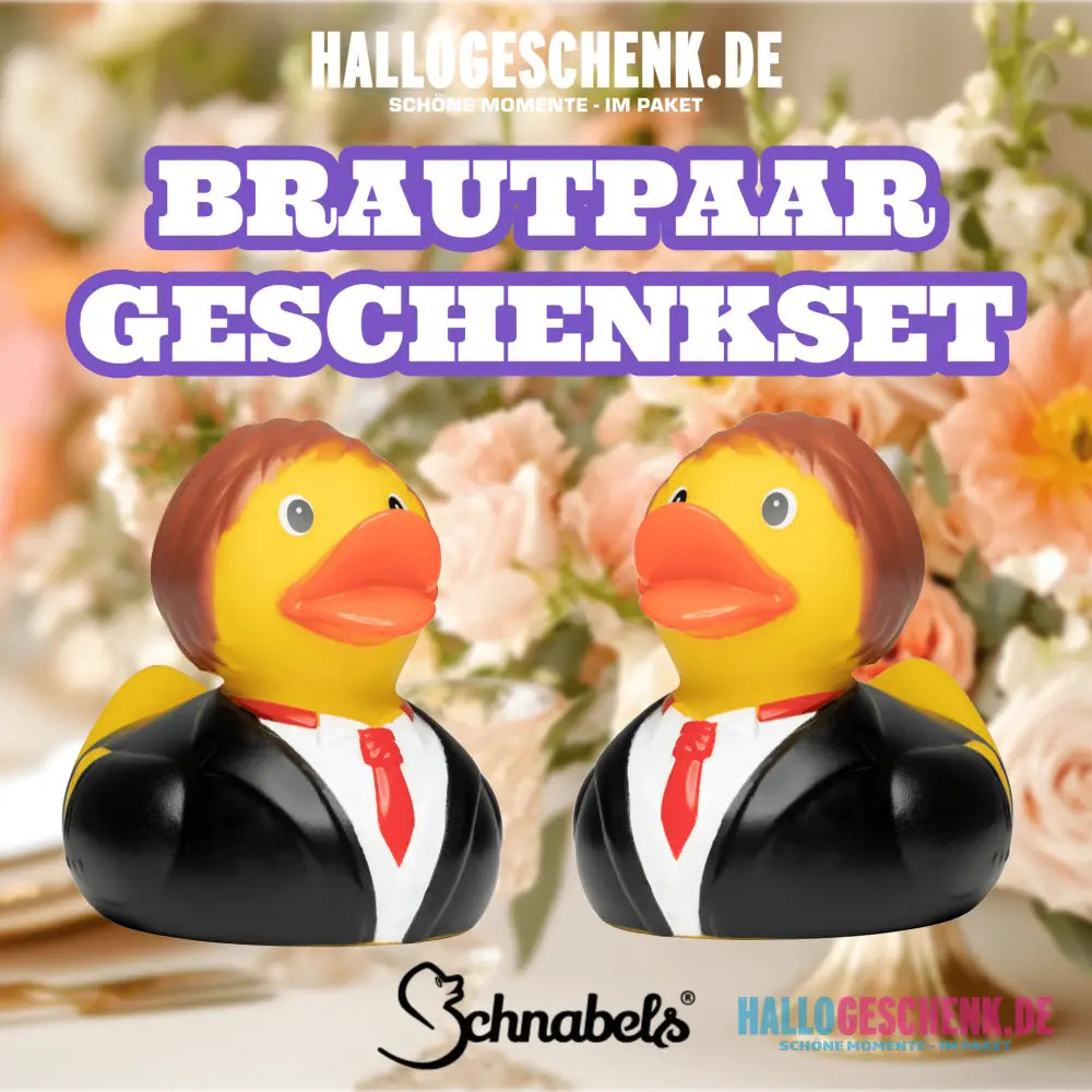 Brautpaar Ehepaar Hochzeit • Quietsche-Ente / Badeente Set