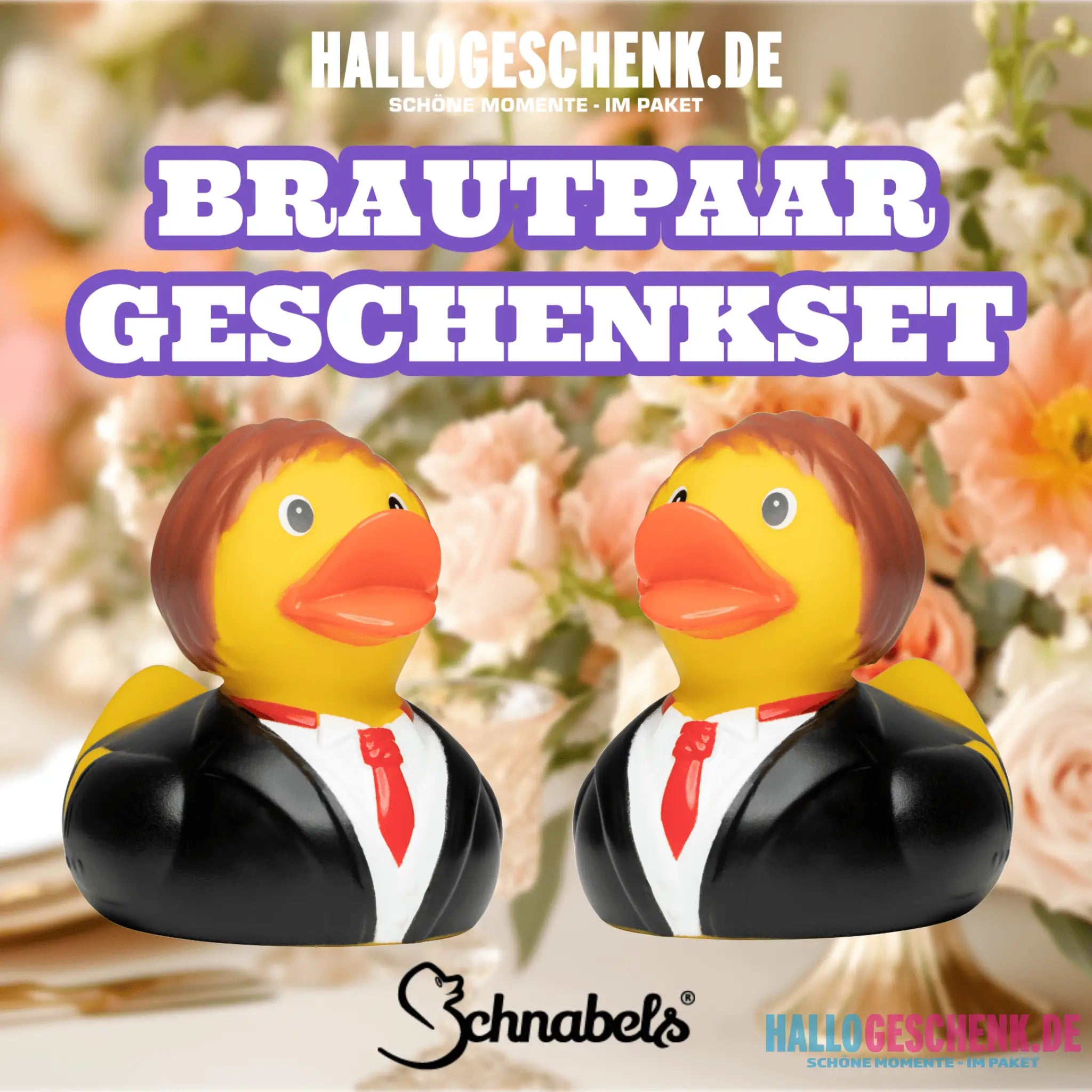 Brautpaar Ehepaar Hochzeit • Quietsche-Ente / Badeente Set