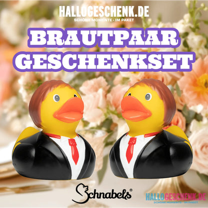 Brautpaar Ehepaar Hochzeit • Quietsche-Ente / Badeente Set