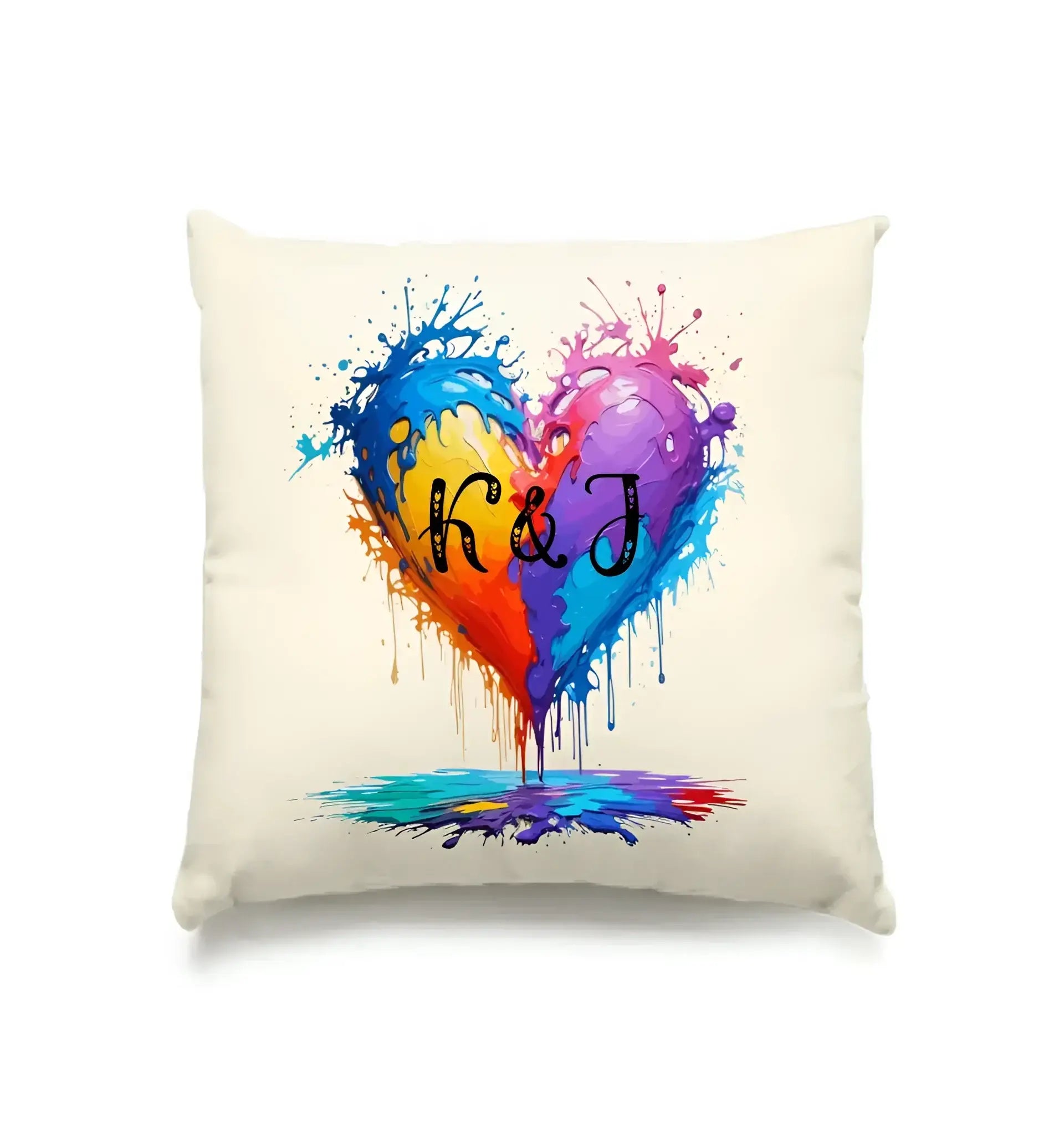 Buntes Herz Splash • Kissen 40x40 cm • Exklusivdesign • personalisiert