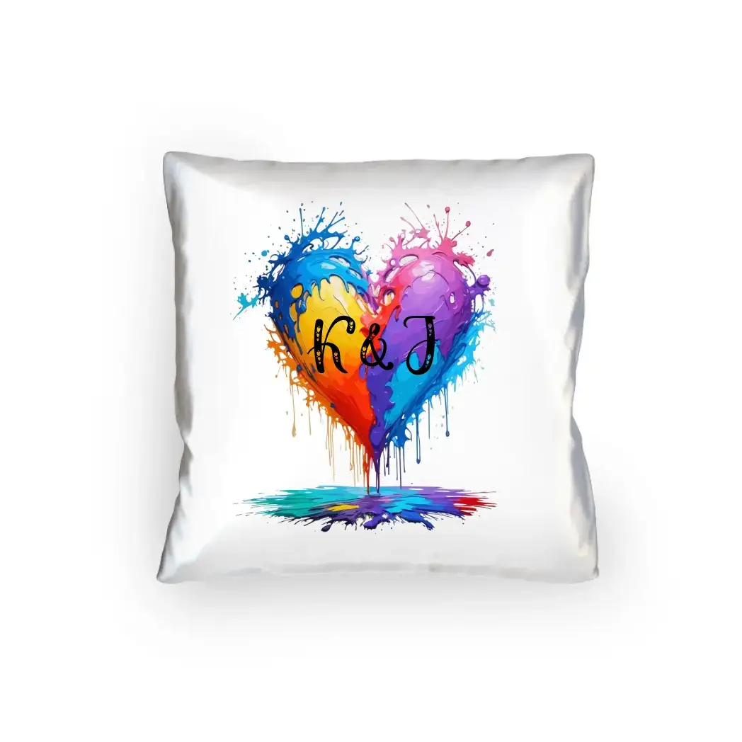 Buntes Herz Splash • Kissen 40x40 cm • Exklusivdesign • personalisiert