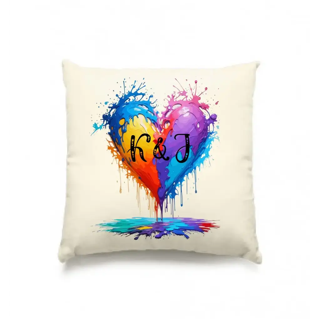 Buntes Herz Splash • Kissen 40x40 cm • Exklusivdesign • personalisiert