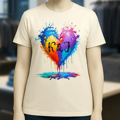 Buntes Herz Splash • Ladies Premium T-Shirt XS-2XL aus Bio-Baumwolle für Damen • Exklusivdesign • personalisiert