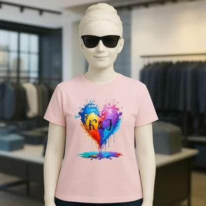 Buntes Herz Splash • Ladies Premium T-Shirt XS-2XL aus Bio-Baumwolle für Damen • Exklusivdesign • personalisiert