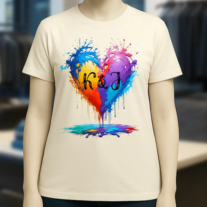 Buntes Herz Splash • Ladies Premium T-Shirt XS-2XL aus Bio-Baumwolle für Damen • Exklusivdesign • personalisiert