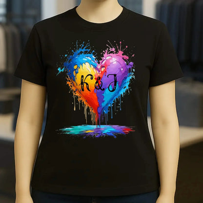 Buntes Herz Splash • Ladies Premium T-Shirt XS-2XL aus Bio-Baumwolle für Damen • Exklusivdesign • personalisiert