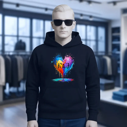 Buntes Herz Splash • Unisex Premium Hoodie XS-5XL aus Bio-Baumwolle für Damen & Herren • Exklusivdesign • personalisiert
