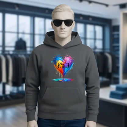 Buntes Herz Splash • Unisex Premium Hoodie XS-5XL aus Bio-Baumwolle für Damen & Herren • Exklusivdesign • personalisiert