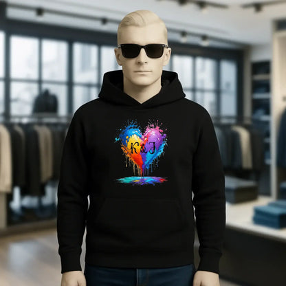 Buntes Herz Splash • Unisex Premium Hoodie XS-5XL aus Bio-Baumwolle für Damen & Herren • Exklusivdesign • personalisiert