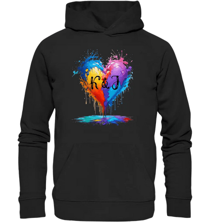 Buntes Herz Splash • Unisex Premium Hoodie XS - 5XL aus Bio - Baumwolle für Damen & Herren • Exklusivdesign • personalisiert - HalloGeschenk.de