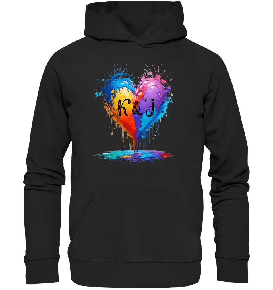 Buntes Herz Splash • Unisex Premium Hoodie XS - 5XL aus Bio - Baumwolle für Damen & Herren • Exklusivdesign • personalisiert - HalloGeschenk.de