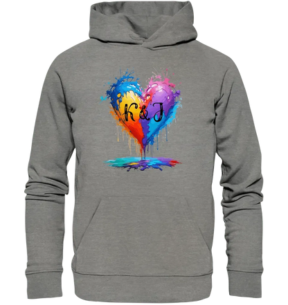 Buntes Herz Splash • Unisex Premium Hoodie XS - 5XL aus Bio - Baumwolle für Damen & Herren • Exklusivdesign • personalisiert - HalloGeschenk.de