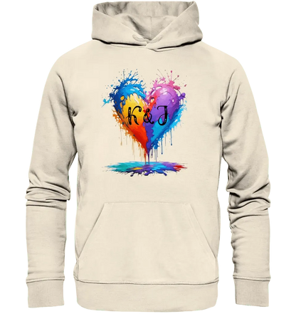 Buntes Herz Splash • Unisex Premium Hoodie XS - 5XL aus Bio - Baumwolle für Damen & Herren • Exklusivdesign • personalisiert - HalloGeschenk.de