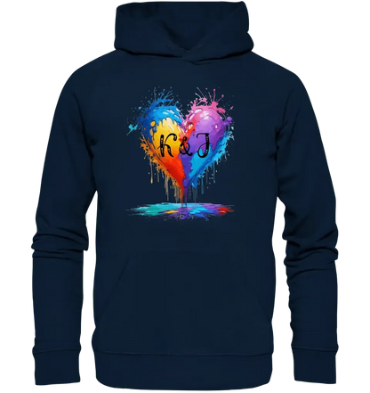 Buntes Herz Splash • Unisex Premium Hoodie XS - 5XL aus Bio - Baumwolle für Damen & Herren • Exklusivdesign • personalisiert - HalloGeschenk.de