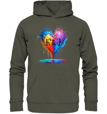 Buntes Herz Splash • Unisex Premium Hoodie XS - 5XL aus Bio - Baumwolle für Damen & Herren • Exklusivdesign • personalisiert - HalloGeschenk.de